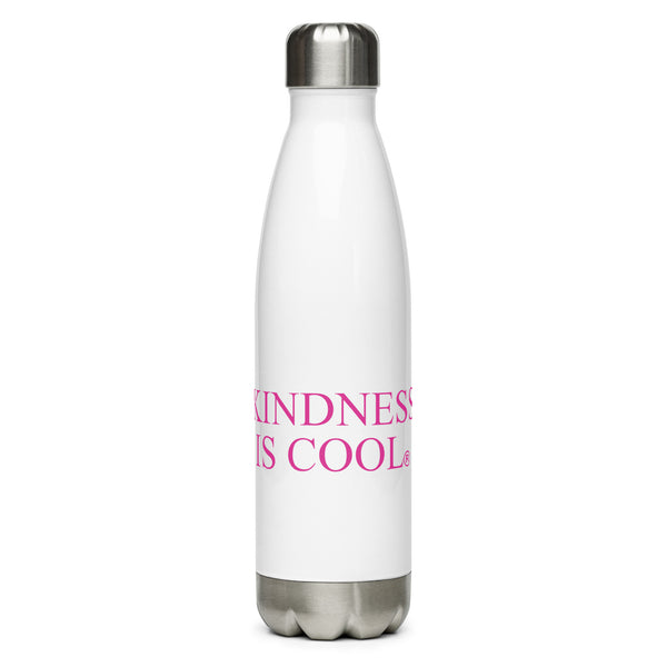Kindness is cool white Stainless steel water bottle 17 oz